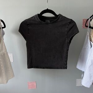 Pacsun washed black crop top